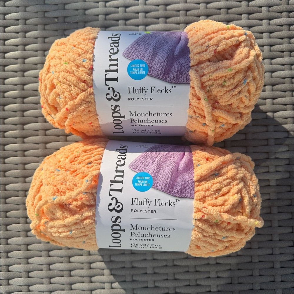 Loops & Threads Fluffy Flecks Yarn In the color orange!!